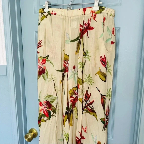 Alembika Artful Home Women’s Floral Wide Leg Punto Pants - Picture 2 of 8